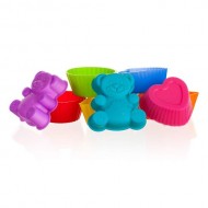 Bonbon forma szilikon 8db szív-maci-trapéz-kör 