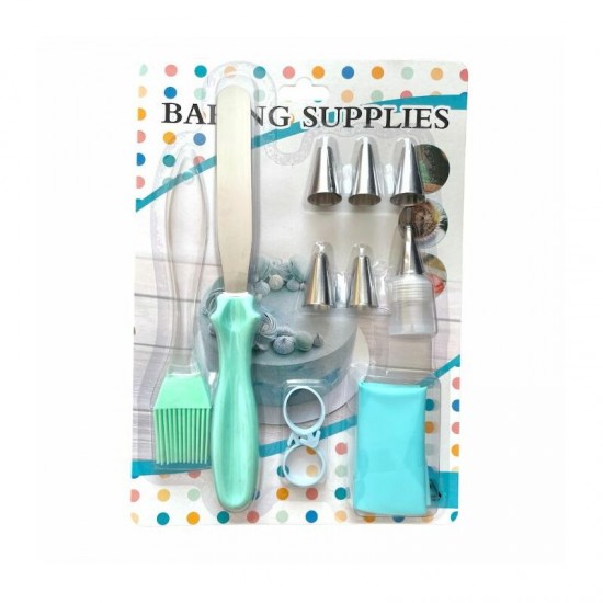 Tortadíszítő készlet (spatula+ecset+6db fej) (T-070116)