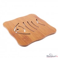 Lábas alátét bambusz hal 17x17cm (12980)