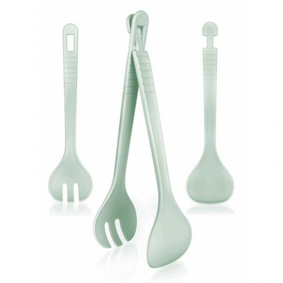 Műanyag saláta kiszedő pink-zöld-átlátszó Culinaria 29 cm