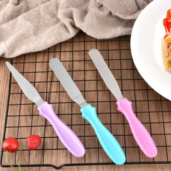 FÉM spatula készlet színes műanyag nyéllel (3db)