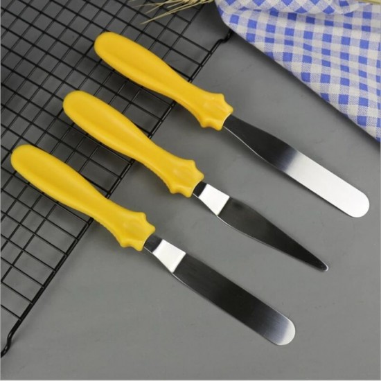 FÉM spatula készlet színes műanyag nyéllel (3db)