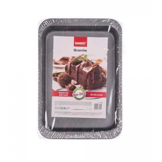 Tepsi+tető 42×29×4,5cm GRÁNIT