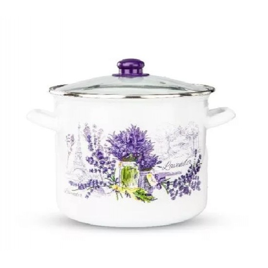 Levendula mintás zománcozott fazék 24 cm 8,2L (399073)