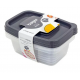 BAGER Tároló doboz téglalap rózsaszín-zöld 3x1020ml (BG-657) Eng.