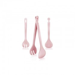 Műanyag saláta kiszedő pink-zöld-átlátszó Culinaria 29 cm