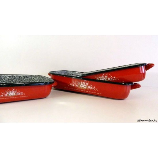 Füles tepsi (piros márványos) 36 cm BRA