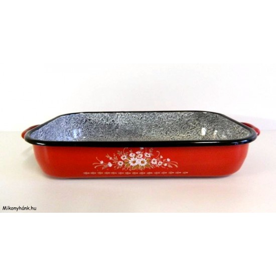 Füles tepsi (piros márványos) 36 cm BRA