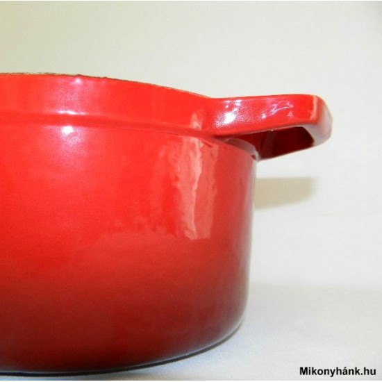 Öntöttvas lábas zománcozott PIROS 28 cm - 6.5 liter (10567) (12969) Fém gombos