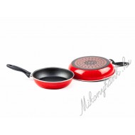 Teflon szeletsütő AKZO 22 cm nyeles piros-kék-narancssárga