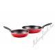 Teflon szeletsütő AKZO 22 cm nyeles piros-kék-narancssárga